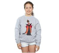 Disney Girl's Aladdin Classic Jafar Sweatshirt in Grey | Size: 7-8 Years Disney Grey 7-8 Years