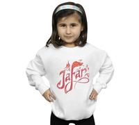 Disney Girl's Aladdin Movie Jafar Flames Logo Sweatshirt in White | Size: 3-4 Years Disney White 3-4 Years