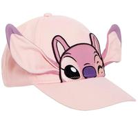 Disney Girls Angel Baseball Cap Kids 3D Ears Lilo & Stitch Summer Peaked Sun Hat Pink
