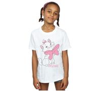 Disney Girl's Aristocats Marie Bow Cotton T-Shirt in White | Size: 5-6 Years Disney White 5-6 Years