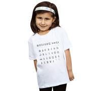 Disney Girl's Artemis Fowl Gnommish Alphabet Cotton T-Shirt in White | Size: 5-6 Years Disney White 5-6 Years