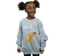 Disney Girl's Bambi Butterfly Tail Sweatshirt in Grey | Size: 3-4 Years Disney Grey 3-4 Years