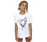 Disney Girl's Bambi Mood Cotton T-Shirt in White | Size: 7-8 Years Disney White 7-8 Years