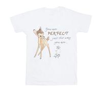Disney Girls Bambi Perfect Just The Way You Are Cotton T-Shirt - White - White - 7-8 Years