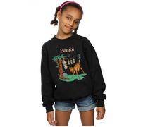 Disney Girl's Bambi Tilted Up Sweatshirt in Black | Size: 12-13 Years Disney Black 12-13 Years