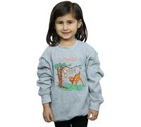 Disney Girl's Bambi Tilted Up Sweatshirt in Grey | Size: 12-13 Years Disney Grey 12-13 Years