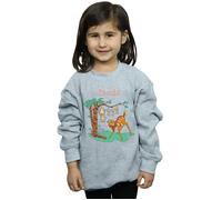 Disney Girl's Bambi Tilted Up Sweatshirt in Grey | Size: 5-6 Years Disney Grey 5-6 Years