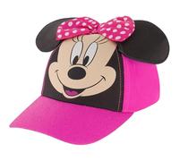 Disney Girls' Baseball Cap, Minnie Mouse Ears Adjustable Toddler Hats for Kids, Pink, 2-4 Years