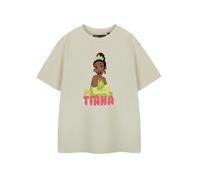 Disney Princess Tiana Girls Oatmeal Short Sleeve Graphic Tee | Kids T-Shirt with Princess Tiana Design | Official Merchandise | Comfortable Cotton Top for Children | Princess Movie Apparel Gift