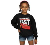 Disney Girl's Cars Lightning Fast Sweatshirt in Black | Size: 12-13 Years Disney Black 12-13 Years