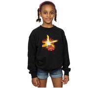 Disney Girl's Cars Lightning McQueen Burst Sweatshirt in Black | Size: 5-6 Years Disney Black 5-6 Years