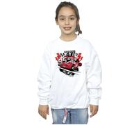 Disney Girl's Cars Lightning McQueen Collage Sweatshirt in White | Size: 3-4 Years Disney White 3-4 Years