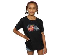 Disney Girl's Cars Lightning Vs Storm Cotton T-Shirt in Black | Size: 9 Years Disney Black 9 Years