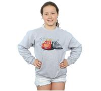 Disney Girl's Cars Lightning Vs Storm Sweatshirt in Grey | Size: 12-13 Years Disney Grey 12-13 Years