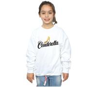 Disney Girl's Cinderella Shoe Logo Sweatshirt in White | Size: 5-6 Years Disney White 5-6 Years
