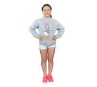 Disney Girl's Classic Daisy Duck Sweatshirt in Grey | Size: 9 Years Disney Grey 9 Years
