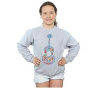Disney Girl's Coco Guitar Pattern Sweatshirt in Grey | Size: 12-13 Years Disney Grey 12-13 Years