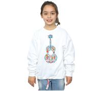 Disney Girl's Coco Guitar Pattern Sweatshirt in White | Size: 9 Years Disney White 9 Years