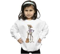 Disney Girl's Coco Hector With Guitar Sweatshirt in White | Size: 5-6 Years Disney White 5-6 Years