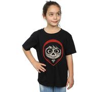 Disney Girl's Coco Miguel Skeleton Face Hood Cotton T-Shirt in Black | Size: 12-13 Years Disney Black 12-13 Years