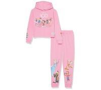 Disney Girls D100 Character Fleece Cropped Hoodie & Jogger Set - Mickey, Stitch, Elsa, Mirabel - Girls 4-16, Hot Pink, 14-16