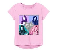 Disney Girls Descendants Movie Short Sleeve T-Shirt-Mal, Evie, Audrey, Jane, Pink(01), 7-8