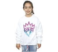 Disney Girl's Descendants Pink Crown Sweatshirt in White | Size: 9 Years Disney White 9 Years