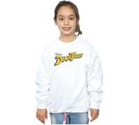Disney Girl's Duck Tales Logo Sweatshirt in White | Size: 12-13 Years Disney White 12-13 Years