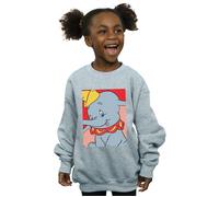 Disney Girl's Dumbo Portrait Sweatshirt in Grey | Size: 7-8 Years Disney Grey 7-8 Years