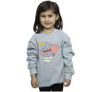 Disney Girl's Dumbo Sitting On Books Sweatshirt in Grey | Size: 9 Years Disney Grey 9 Years