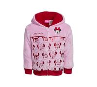 Disney Girls Fleece Jacket - Full Zip Fleece Hooded Sweatshirt - Minnie Mouse, Frozen & Princess (3T-7), Minnie Pink, 4 Anos