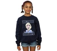 Disney Girls Frozen 2 Elsa Christmas Sweatshirt Navy Blue 9-11 Years