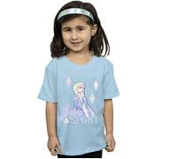 Disney Girl's Frozen 2 Elsa Free Spirit Cotton T-Shirt in Baby Blue | Size: 9 Years Disney Baby Blue 9 Years