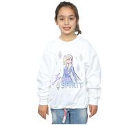 Disney Girl's Frozen 2 Elsa Free Spirit Sweatshirt in White | Size: 7-8 Years Disney White 7-8 Years