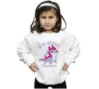 Disney Girl's Frozen 2 Salamander Bruni Element Sweatshirt in White | Size: 5-6 Years Disney White 5-6 Years