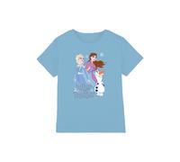 Disney Girl's Frozen Better Together T-Shirt in Light Blue | Size: 7-8 Years Disney Light Blue 7-8 Years