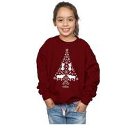 Disney Girl's Frozen Christmas Tree Sweatshirt in Burgundy | Size: 9 Years Disney Burgundy 9 Years