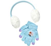 Disney Girls Frozen Elsa and Anna Earmuff and Gloves Set (Little Girls) (Frozen Elsa and Anna Blue, Age 4-7)