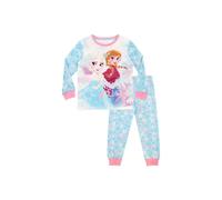 Disney Girl's Frozen Elsa & Anna Pyjamas in Blue | Size: 6-7 Years Disney Blue 6-7 Years