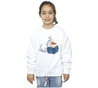 Disney Girl's Frozen Olaf Reading Sweatshirt in White | Size: 7-8 Years Disney White 7-8 Years