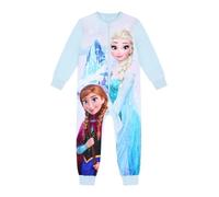 Disney Girls Frozen Sleepsuit Elsa Anna Kids Onesie (6-7 Years) Blue