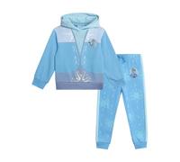 Disney Girls' Frozen Sweatsuit Set, Elsa Hoodie Sweatshirt and Jogger Sweatpants, Princess Outfit for Toddler Girls, 3T-7, Elsa Light Blue, 4 Years