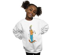Disney Girls Goofy Christmas Lights Sweatshirt White 12-13 Years