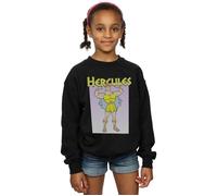 Disney Girl's Hercules Muscles Sweatshirt in Black | Size: 7-8 Years Disney Black 7-8 Years