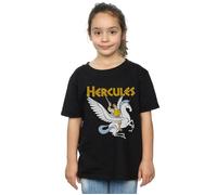 Disney Girl's Hercules With Pegasus Cotton T-Shirt in Black | Size: 5-6 Years Disney Black 5-6 Years
