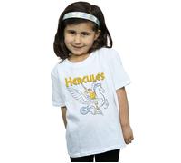 Disney Girl's Hercules With Pegasus Cotton T-Shirt in White | Size: 5-6 Years Disney White 5-6 Years