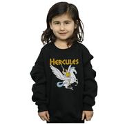 Disney Girl's Hercules With Pegasus Sweatshirt in Black | Size: 3-4 Years Disney Black 3-4 Years