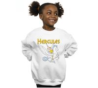 Disney Girl's Hercules With Pegasus Sweatshirt in White | Size: 3-4 Years Disney White 3-4 Years