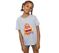 Disney Girl's Inside Out Fired Up Cotton T-Shirt in Grey | Size: 7-8 Years Disney Grey 7-8 Years