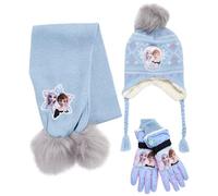 Disney Girls' Insulated Snow Glove Set - Minnie Mouse or Frozen Winter Hat, Scarf, and Mitten or Gloves (Toddler/Little Kid), Size Age 4-7, Froze Glove